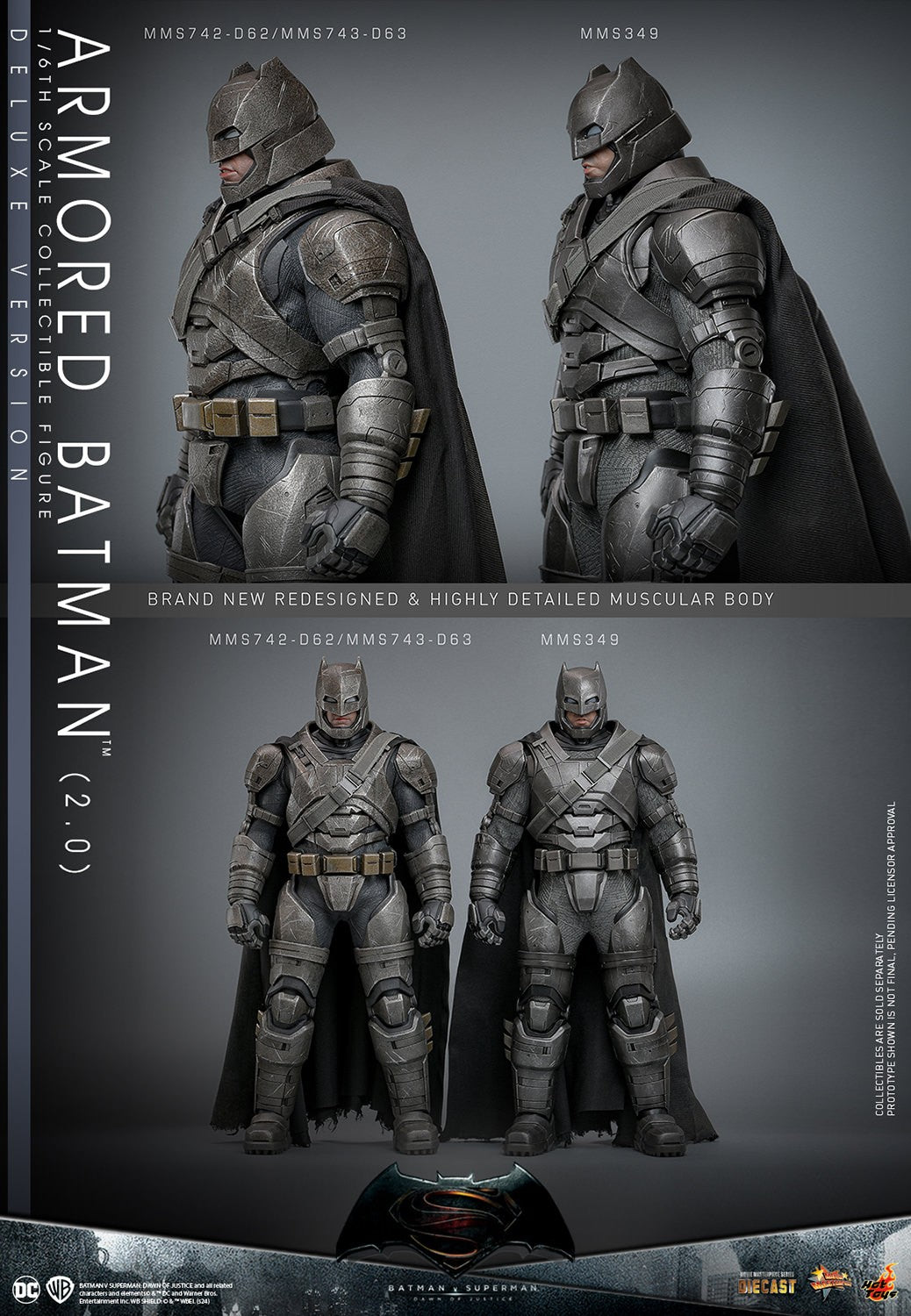 Hot Toys - Armoured Batman - BVS - Deluxe Version 2.0 Diecast - MMS743D63 - 1:6 Scale DC Action Figure
