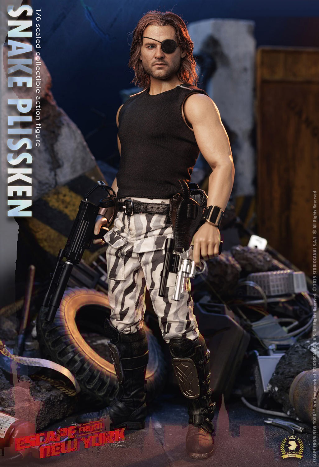 Snake Plissken - Real Hair Version - Escape From New York - Kurt Russell - 1:6 Scale Crown Series - Asmus
