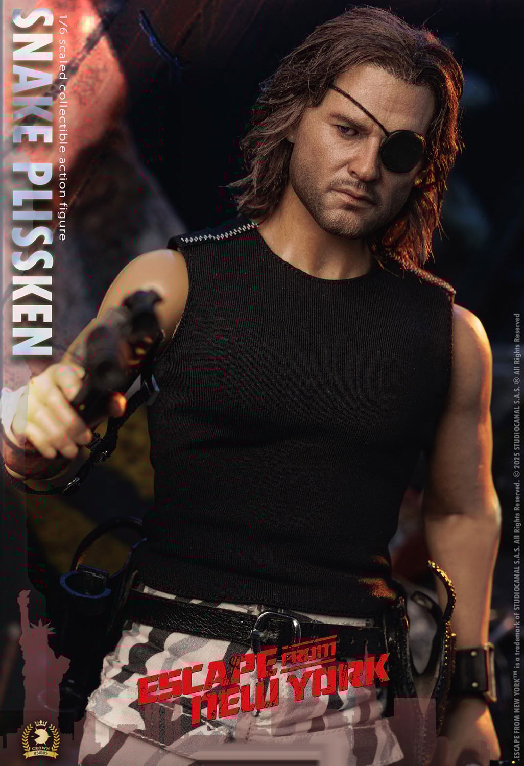 Snake Plissken - Real Hair Version - Escape From New York - Kurt Russell - 1:6 Scale Crown Series - Asmus