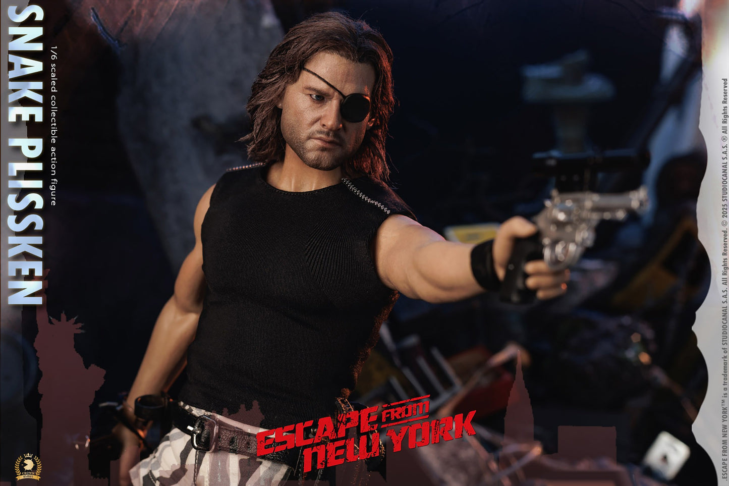 Snake Plissken - Real Hair Version - Escape From New York - Kurt Russell - 1:6 Scale Crown Series - Asmus