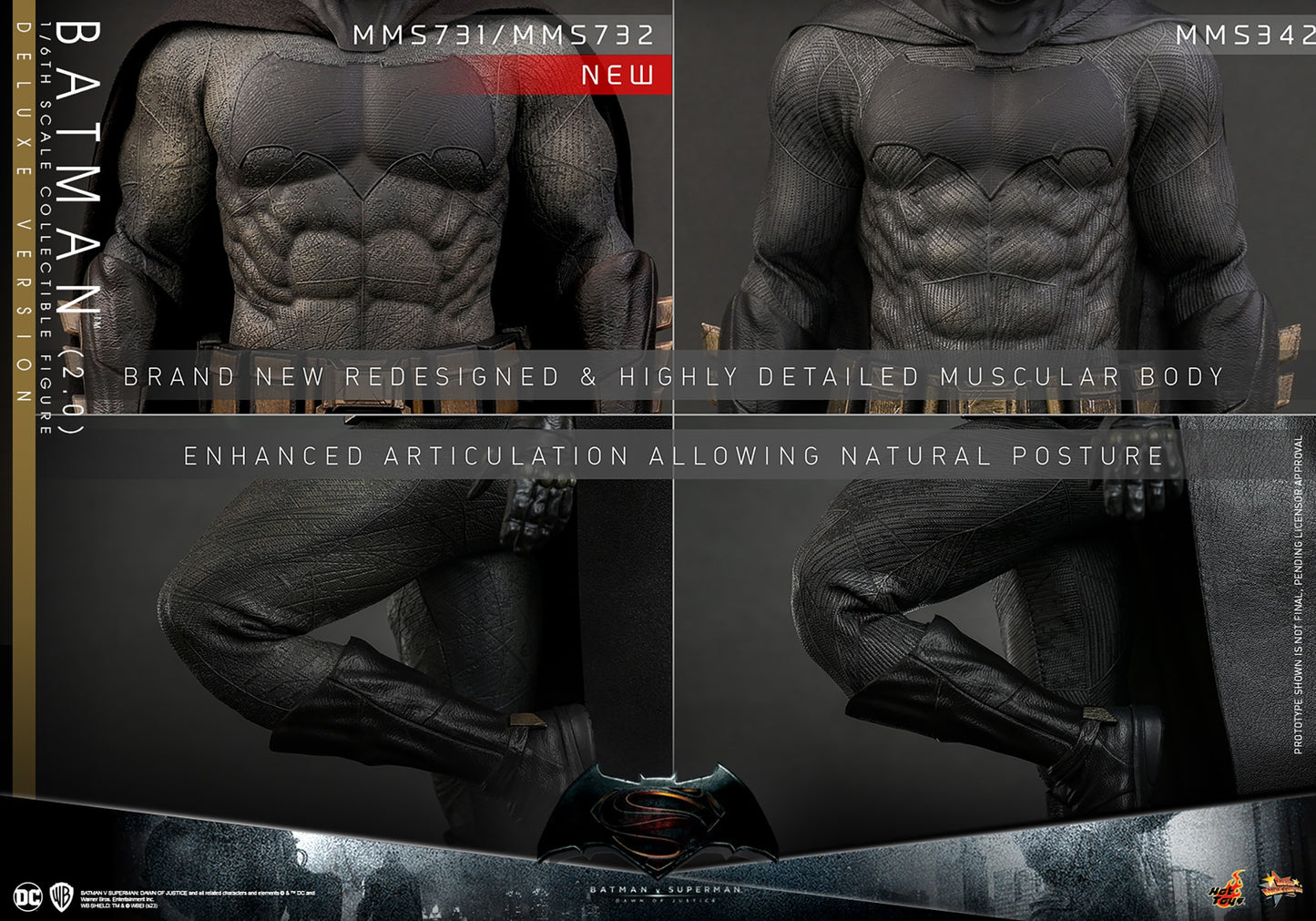 Hot Toys - Batman Body BVS 2.0 - MMS732 Deluxe - 1:6 Loose Parts DC