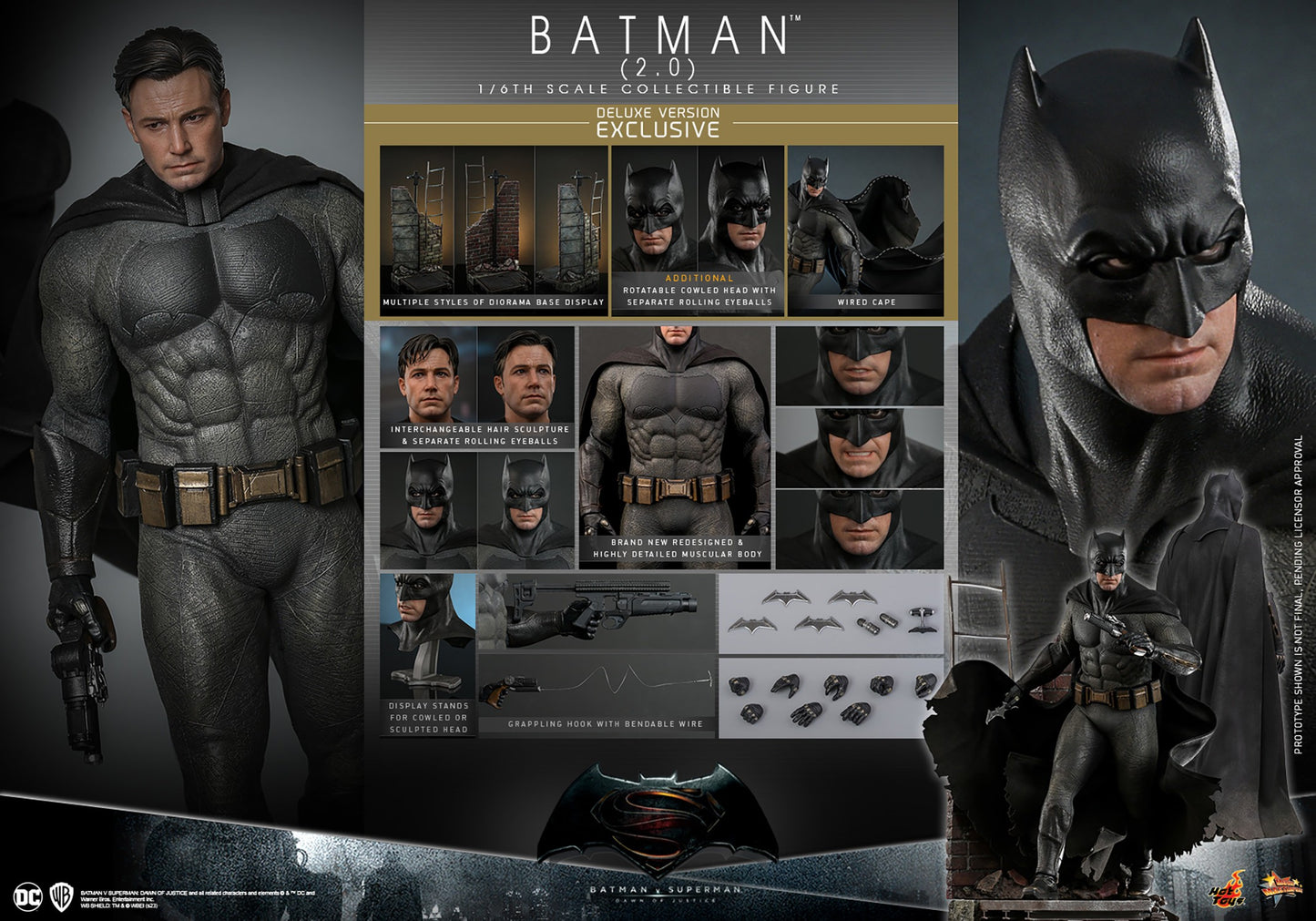 Hot Toys - Batman BVS 2.0 - Deluxe Set - MMS732 - 1:6 Scale DC Action Figure