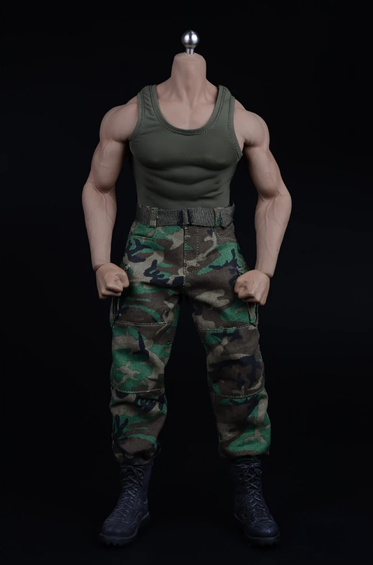 1/6 Scale Male Tactical Outfit Sets – Military Green & Black Combat Clothing with Boots for 12” Action Figures