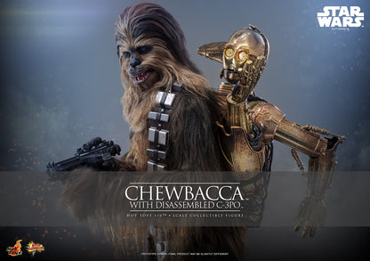 Hot Toys MMS766 Chewbacca with Disassembled C-3PO Star Wars The Empire Strikes Back 1/6 Scale Collectible Figure – Factory-Sealed Shipper Included