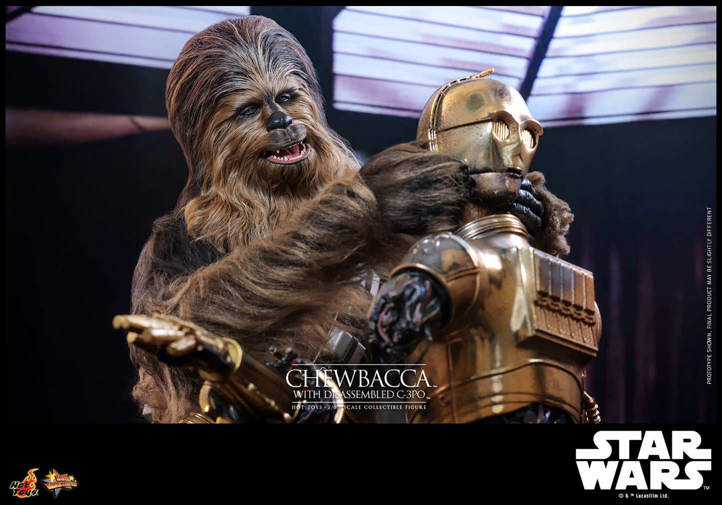 Hot Toys MMS766 Chewbacca with Disassembled C-3PO Star Wars The Empire Strikes Back 1/6 Scale Collectible Figure – Factory-Sealed Shipper Included