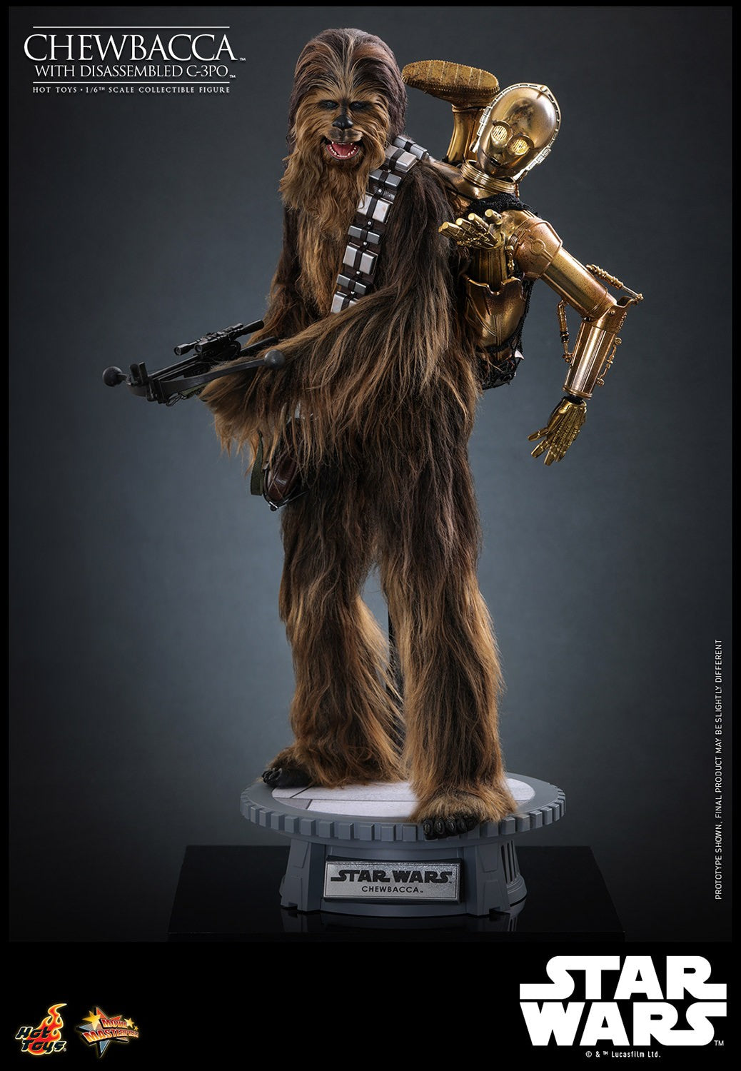 Hot Toys MMS766 Chewbacca with Disassembled C-3PO Star Wars The Empire Strikes Back 1/6 Scale Collectible Figure – Factory-Sealed Shipper Included