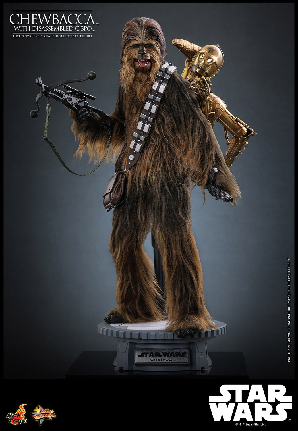 Hot Toys MMS766 Chewbacca with Disassembled C-3PO Star Wars The Empire Strikes Back 1/6 Scale Collectible Figure – Factory-Sealed Shipper Included