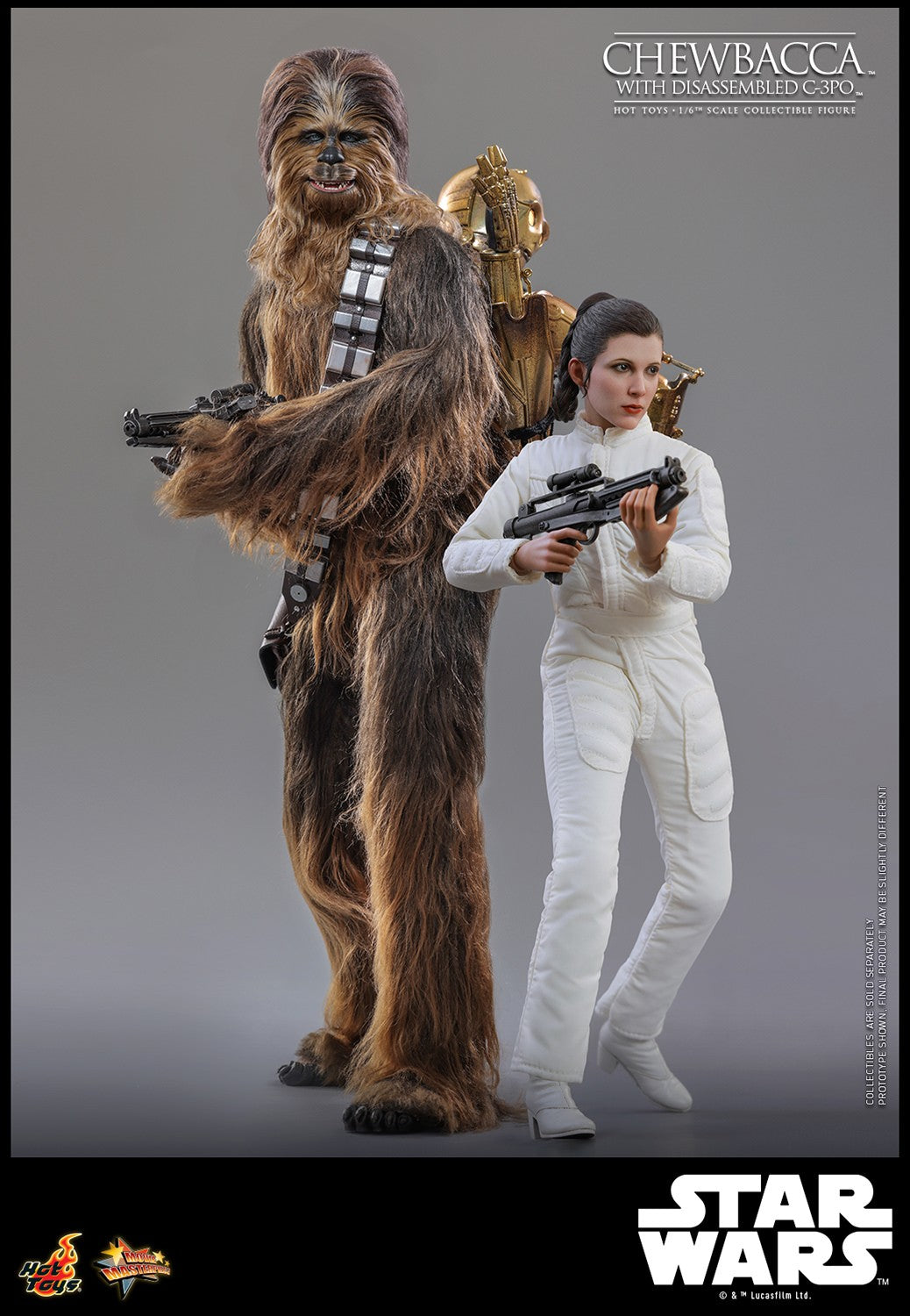 Hot Toys MMS766 Chewbacca with Disassembled C-3PO Star Wars The Empire Strikes Back 1/6 Scale Collectible Figure – Factory-Sealed Shipper Included