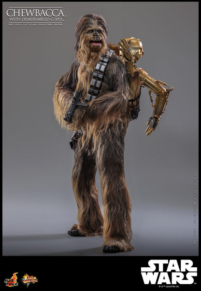 Hot Toys MMS766 Chewbacca with Disassembled C-3PO Star Wars The Empire Strikes Back 1/6 Scale Collectible Figure – Factory-Sealed Shipper Included