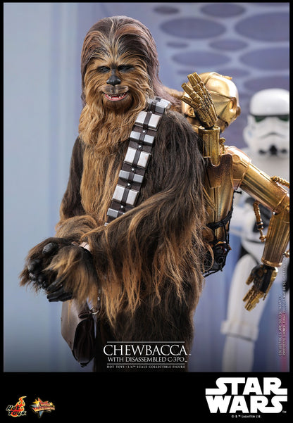 Hot Toys MMS766 Chewbacca with Disassembled C-3PO Star Wars The Empire Strikes Back 1/6 Scale Collectible Figure – Factory-Sealed Shipper Included