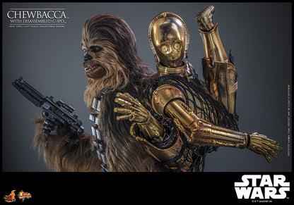 Hot Toys MMS766 Chewbacca with Disassembled C-3PO Star Wars The Empire Strikes Back 1/6 Scale Collectible Figure – Factory-Sealed Shipper Included