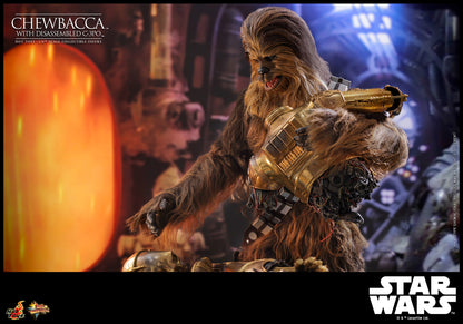 Hot Toys MMS766 Chewbacca with Disassembled C-3PO Star Wars The Empire Strikes Back 1/6 Scale Collectible Figure – Factory-Sealed Shipper Included