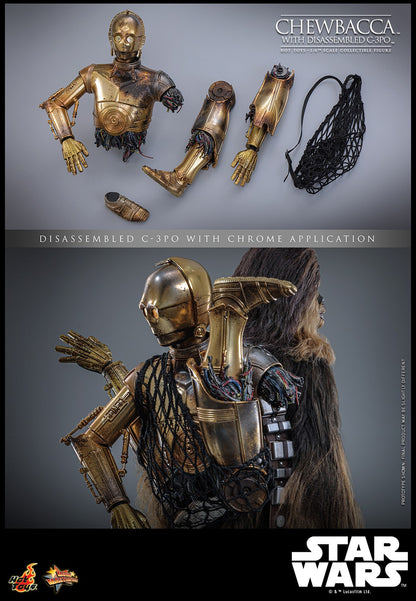 Hot Toys MMS766 Chewbacca with Disassembled C-3PO Star Wars The Empire Strikes Back 1/6 Scale Collectible Figure – Factory-Sealed Shipper Included