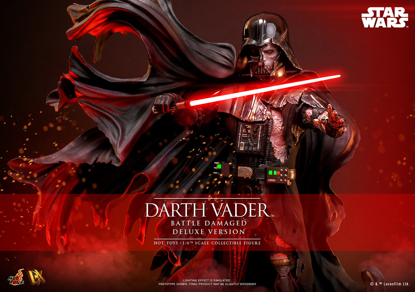 Hot Toys DX45 Darth Vader (Battle Damaged) Deluxe Version Star Wars 1/6 Scale Collectible Figure – Factory-Sealed Shipper Included