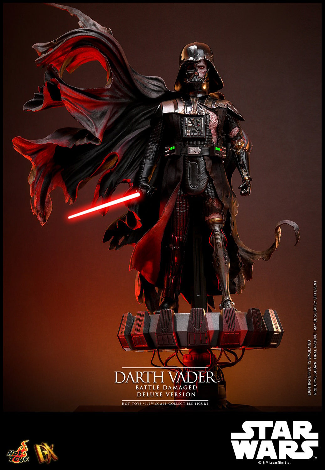 Hot Toys DX45 Darth Vader (Battle Damaged) Deluxe Version Star Wars 1/6 Scale Collectible Figure – Factory-Sealed Shipper Included