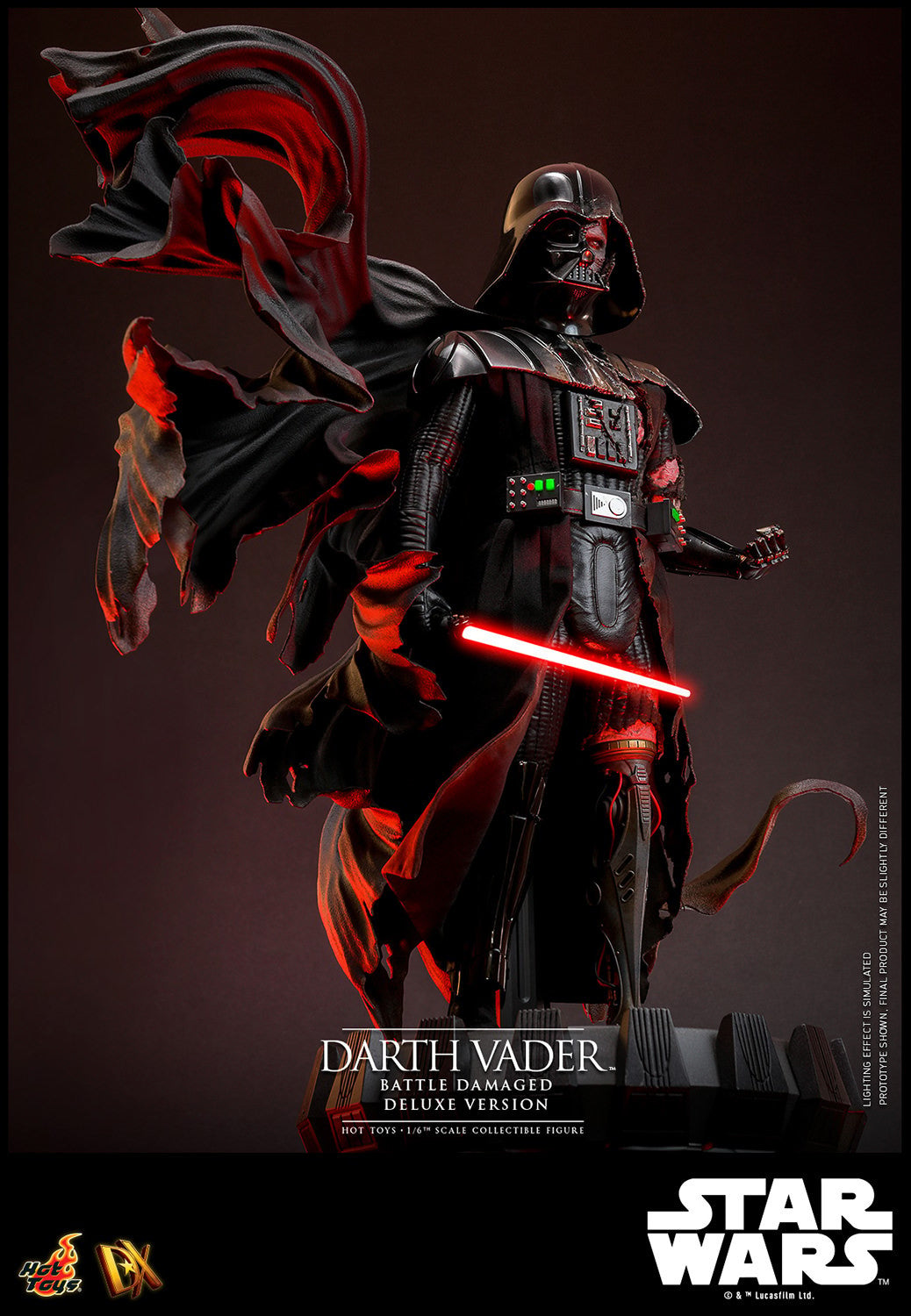 Hot Toys DX45 Darth Vader (Battle Damaged) Deluxe Version Star Wars 1/6 Scale Collectible Figure – Factory-Sealed Shipper Included
