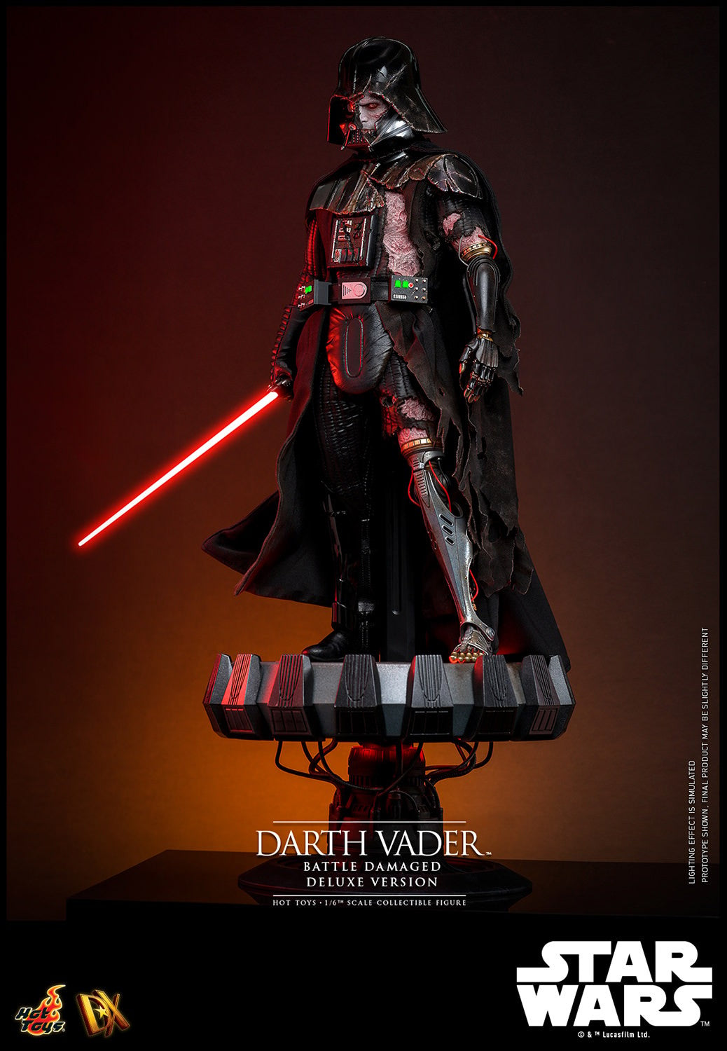 Hot Toys DX45 Darth Vader (Battle Damaged) Deluxe Version Star Wars 1/6 Scale Collectible Figure – Factory-Sealed Shipper Included
