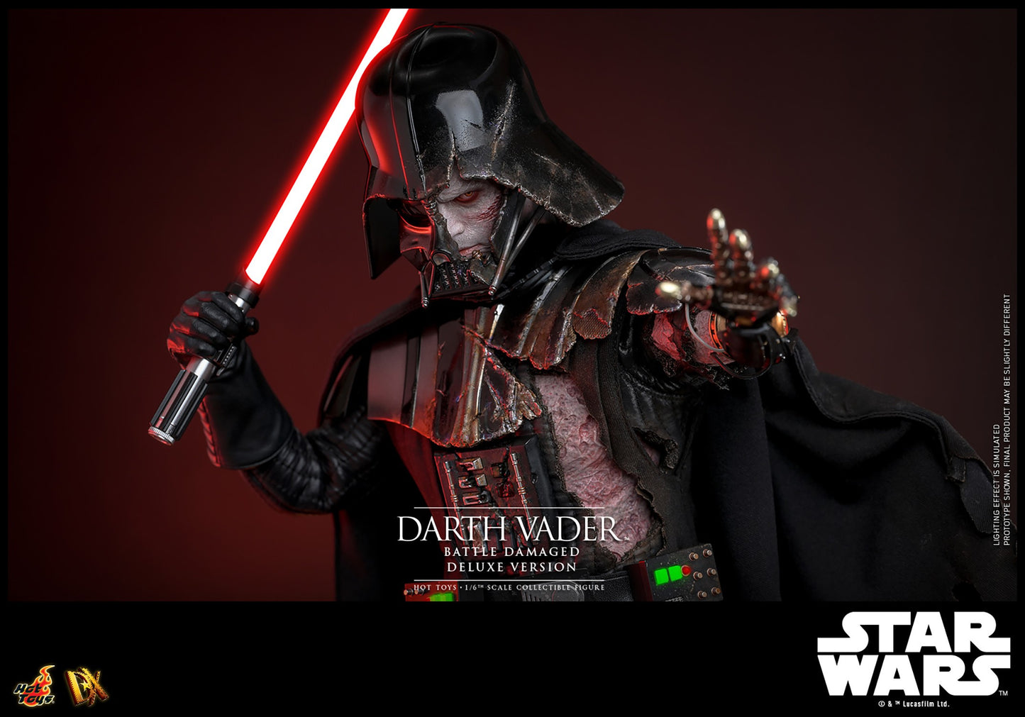 Hot Toys DX45 Darth Vader (Battle Damaged) Deluxe Version Star Wars 1/6 Scale Collectible Figure – Factory-Sealed Shipper Included