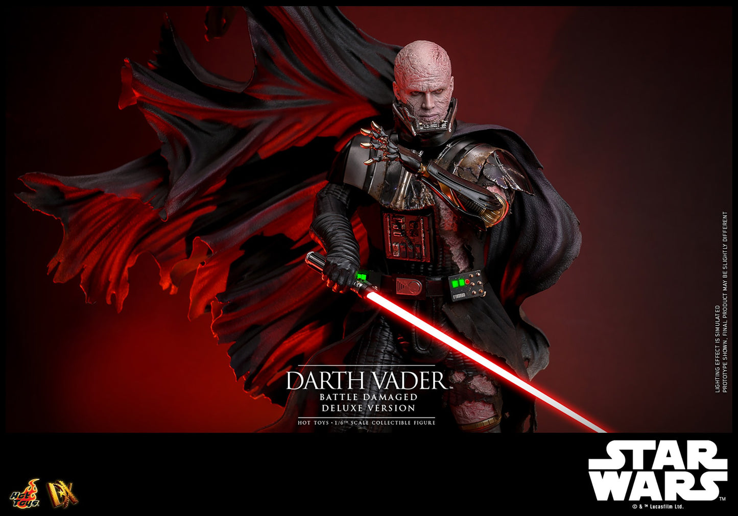 Hot Toys DX45 Darth Vader (Battle Damaged) Deluxe Version Star Wars 1/6 Scale Collectible Figure – Factory-Sealed Shipper Included