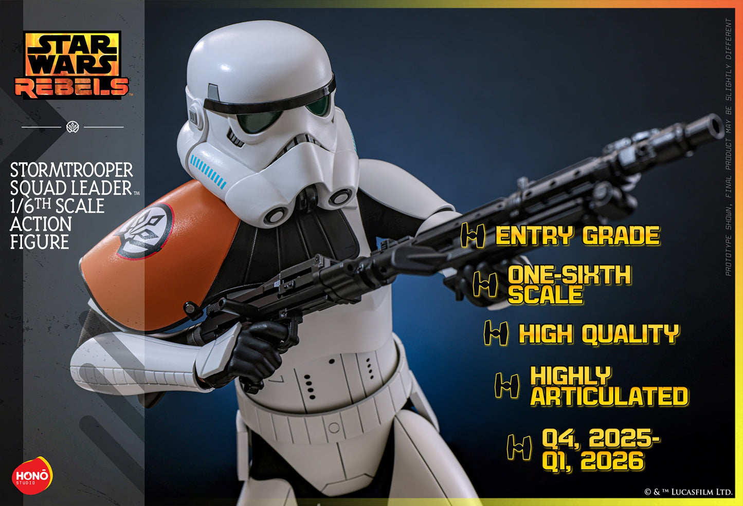 HONŌ STUDIO HS09 Stormtrooper Squad Leader Star Wars Rebels 1/6 Scale Action Figure – Factory-Sealed Shipper Included