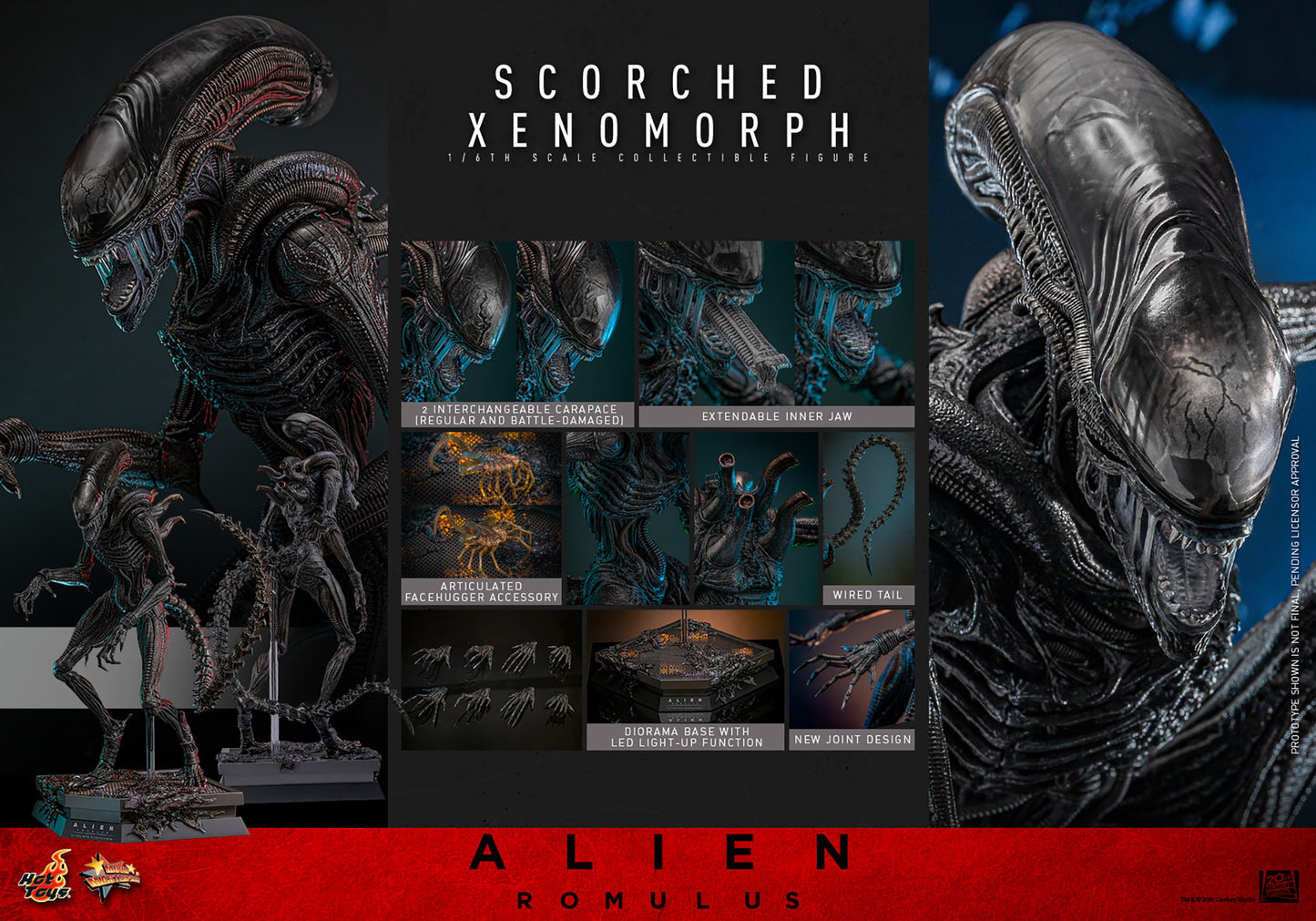 Hot Toys Scorched Xenomorph Alien Romulus 1/6 Scale Figure MMS784