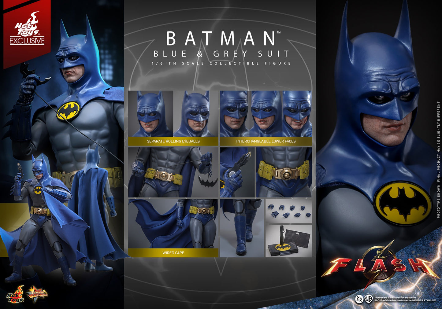 Hot Toys - Batman Blue & Grey Suit Exclusive - MMS834 - 1:6 Scale DC Limited Edition Action Figure