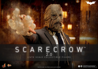 Hot Toys MMS801 Scarecrow 2.0 1/6 Batman Begins figure with three head sculpts and factory-sealed manufacturer shipper
