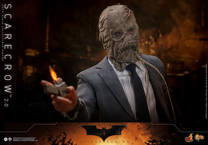 Hot Toys MMS801 Scarecrow 2.0 1/6 Batman Begins figure with three head sculpts and factory-sealed manufacturer shipper