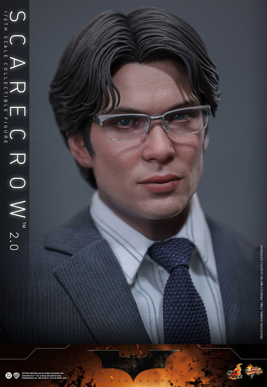 Hot Toys MMS801 Scarecrow 2.0 1/6 Batman Begins figure with three head sculpts and factory-sealed manufacturer shipper