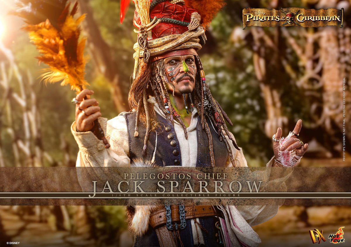 Hot Toys DX48 Pelegostos Chief Jack Sparrow 1/6 scale figure with factory-sealed manufacturer shipper