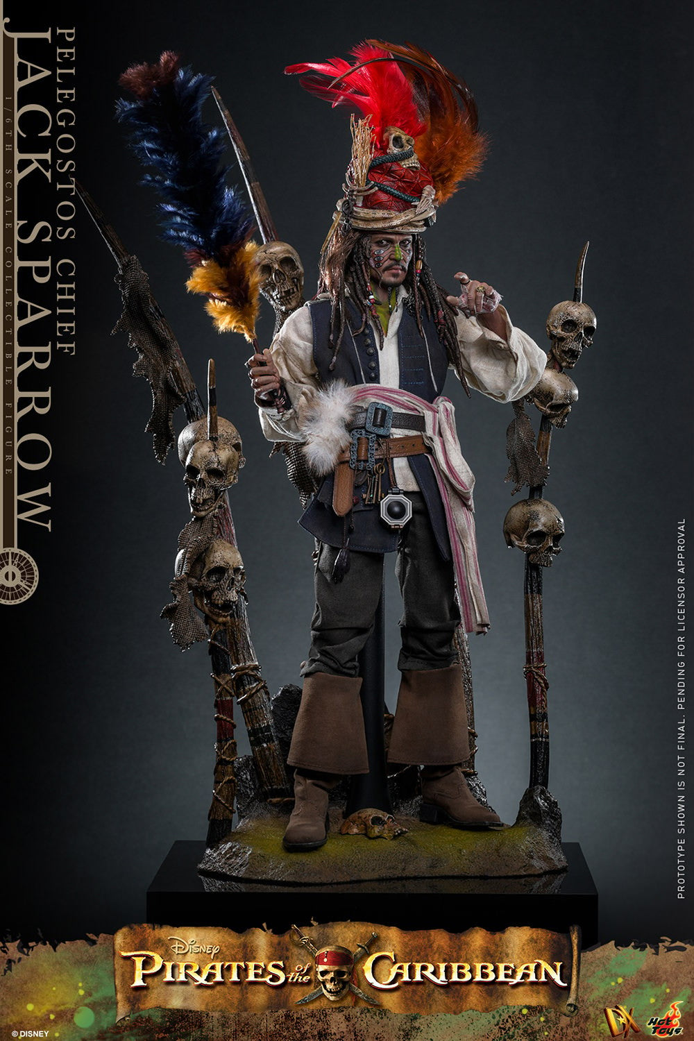Hot Toys DX48 Pelegostos Chief Jack Sparrow 1/6 scale figure with factory-sealed manufacturer shipper