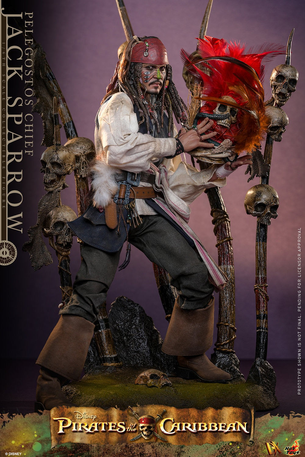 Hot Toys DX48 Pelegostos Chief Jack Sparrow 1/6 scale figure with factory-sealed manufacturer shipper