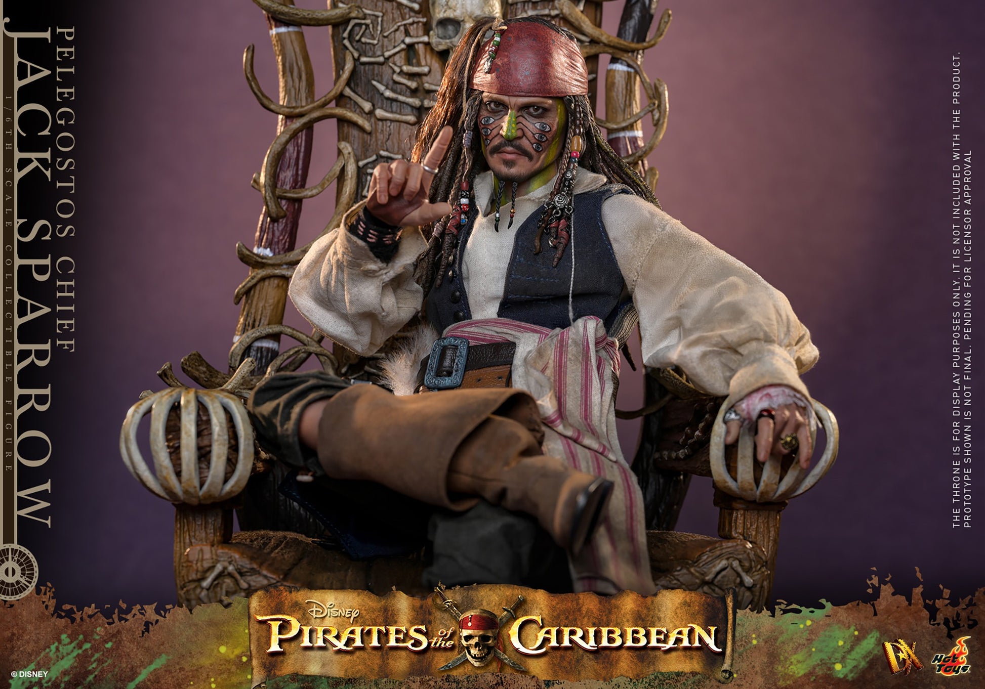 Hot Toys DX48 Pelegostos Chief Jack Sparrow 1/6 scale figure with factory-sealed manufacturer shipper