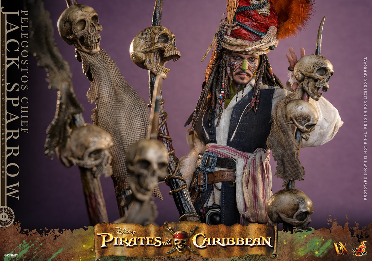 Hot Toys DX48 Pelegostos Chief Jack Sparrow 1/6 scale figure with factory-sealed manufacturer shipper