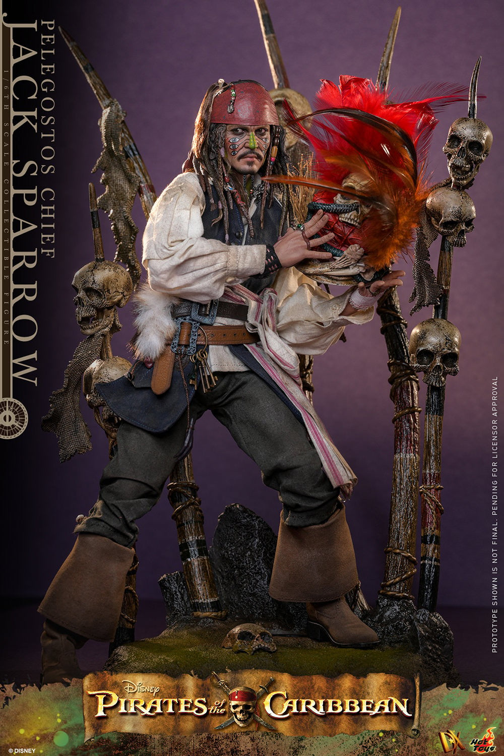 Hot Toys DX48 Pelegostos Chief Jack Sparrow 1/6 scale figure with factory-sealed manufacturer shipper