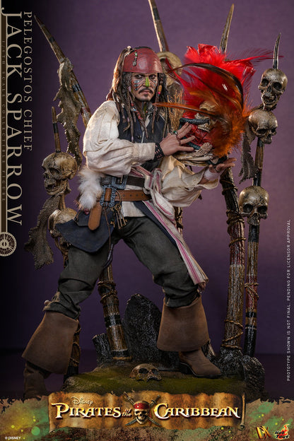 Hot Toys DX48 Pelegostos Chief Jack Sparrow 1/6 scale figure with factory-sealed manufacturer shipper