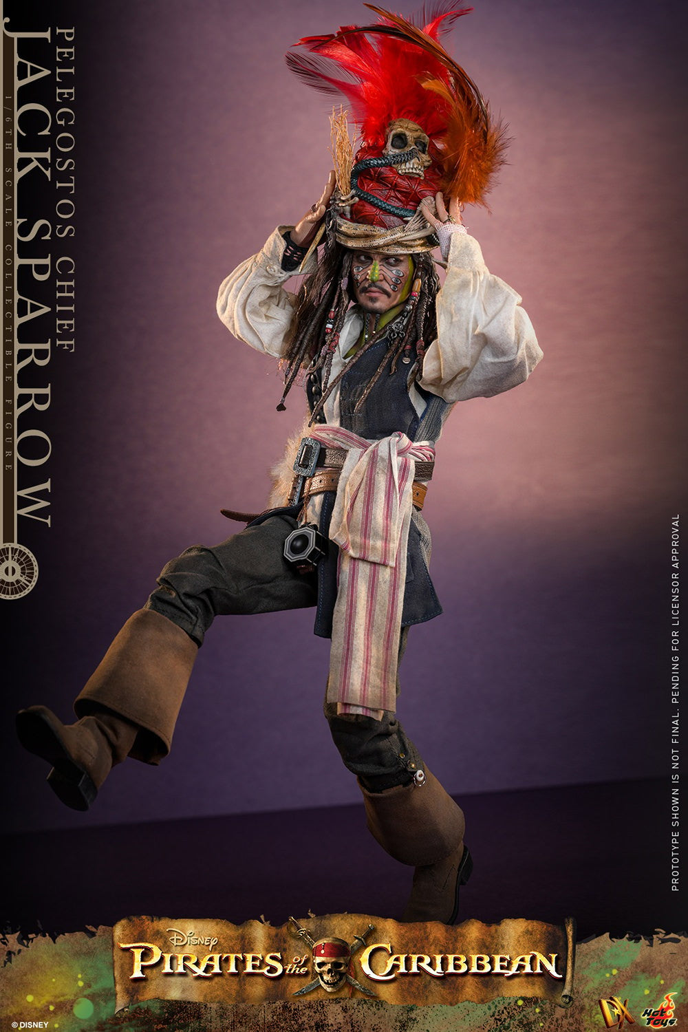 Hot Toys DX48 Pelegostos Chief Jack Sparrow 1/6 scale figure with factory-sealed manufacturer shipper