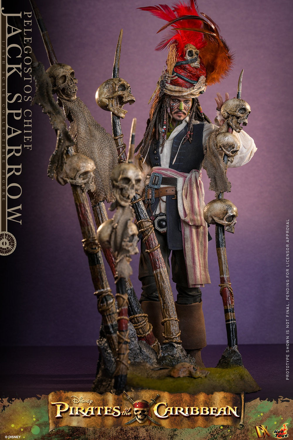Hot Toys DX48 Pelegostos Chief Jack Sparrow 1/6 scale figure with factory-sealed manufacturer shipper
