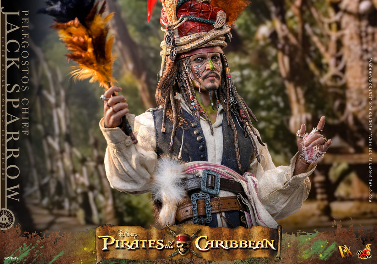 Hot Toys DX48 Pelegostos Chief Jack Sparrow 1/6 scale figure with factory-sealed manufacturer shipper