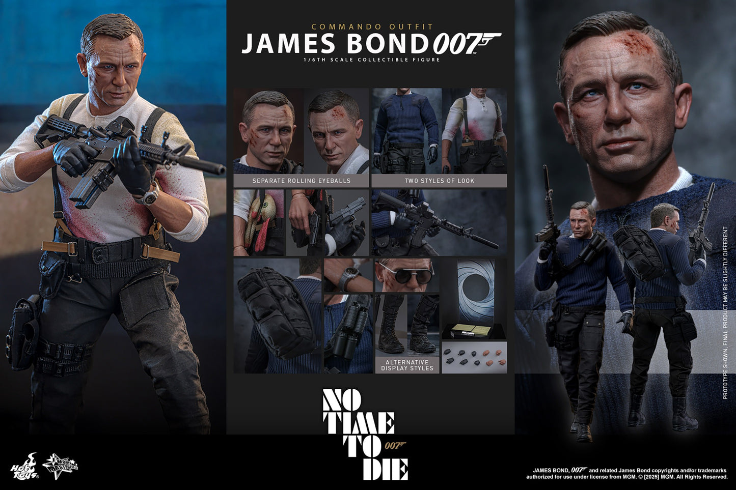 Hot Toys James Bond Commando Outfit Sixth Scale Figure No Time To Die Daniel Craig 1/6 Collectible