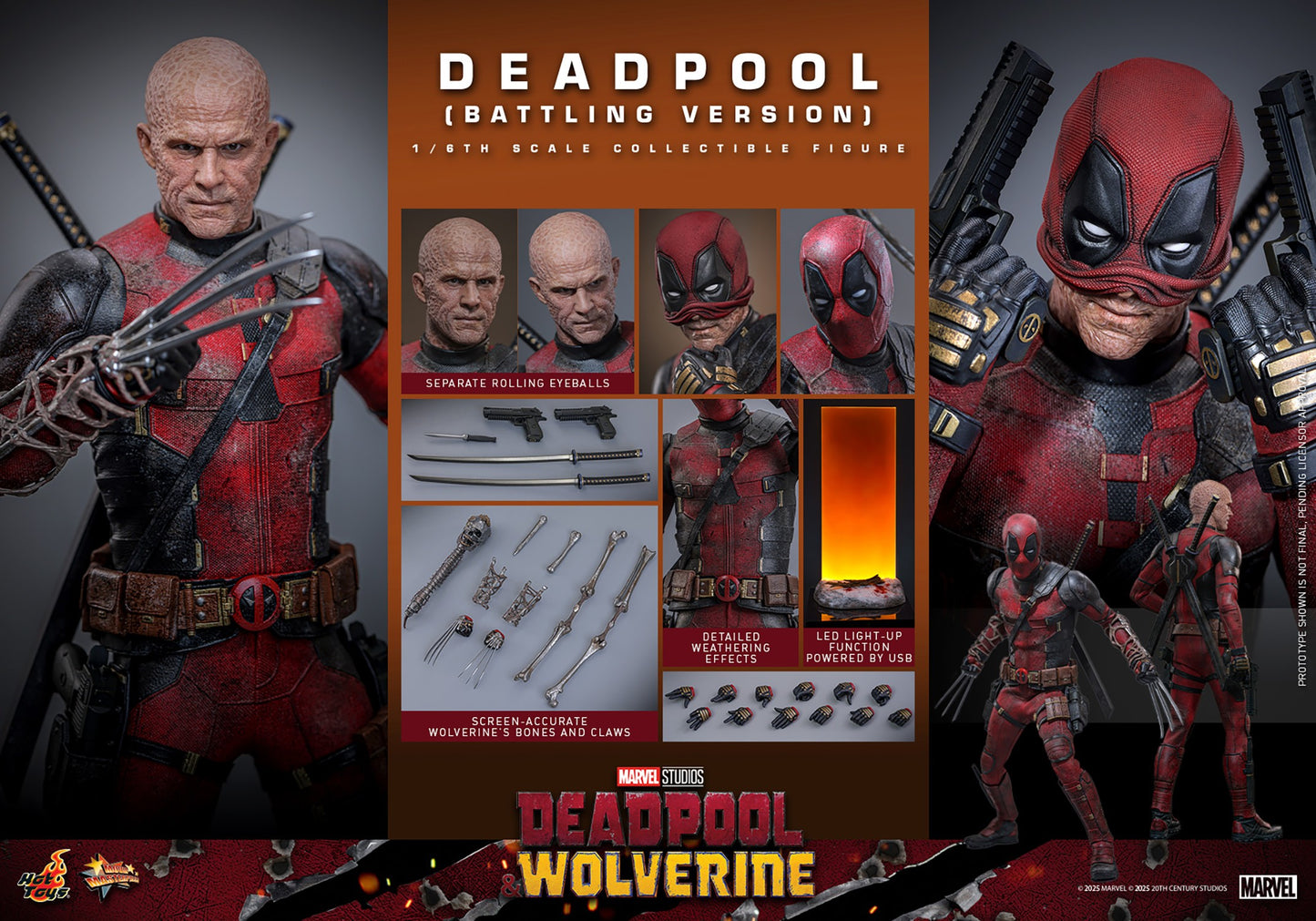 Hot Toys - Deadpool v Wolverine - Battling Version - MMS782 - 1:6 Scale Action Figure