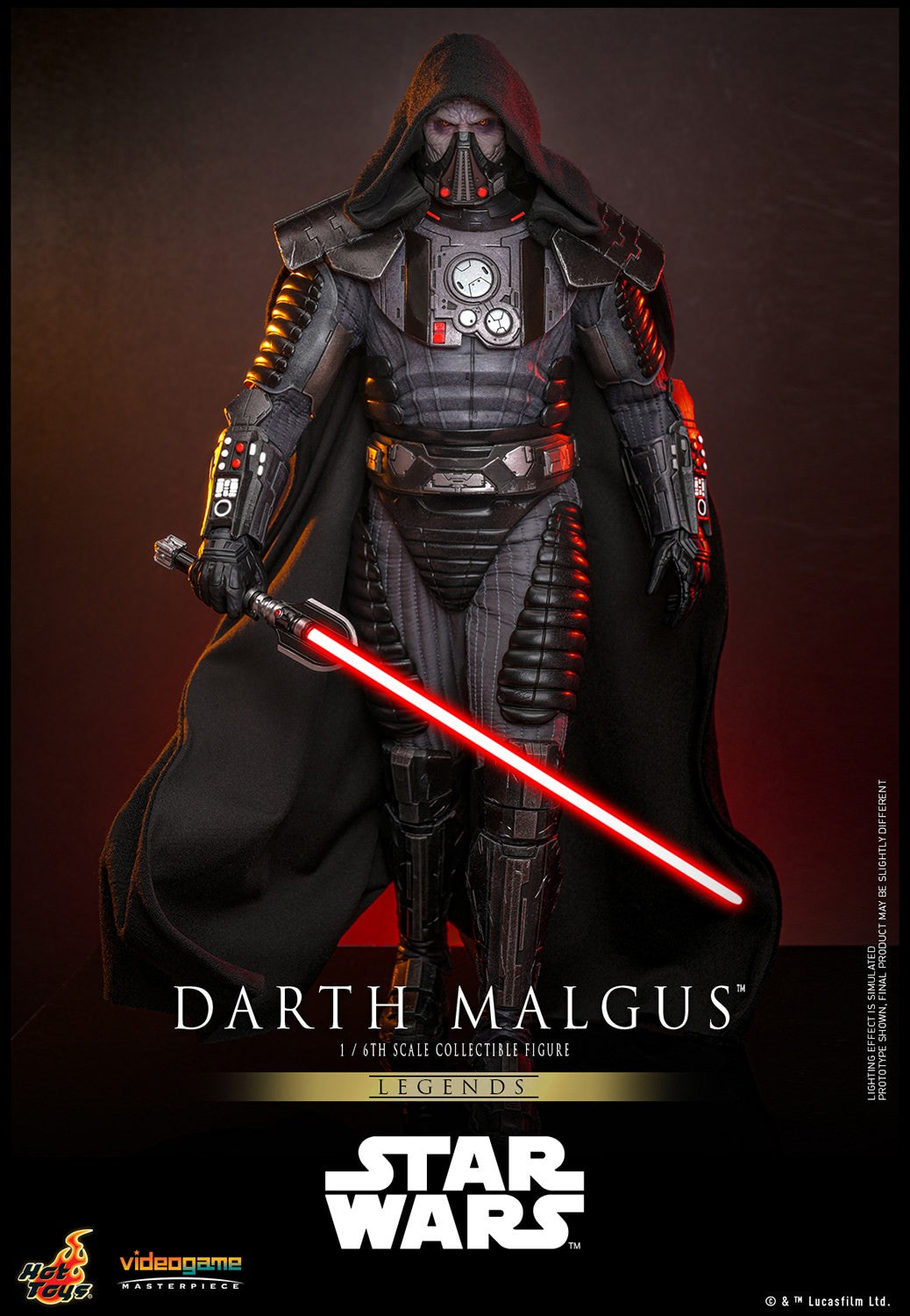 Hot Toys VGM70 Darth Malgus 1/6 scale Star Wars Legends figure with factory-sealed manufacturer shipper