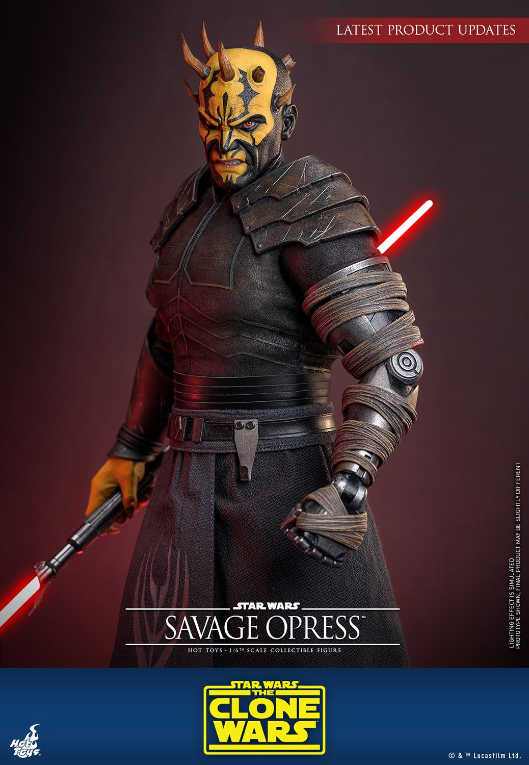 Hot Toys TMS136 Savage Opress 1/6 scale Star Wars The Clone Wars figure with factory-sealed manufacturer shipper