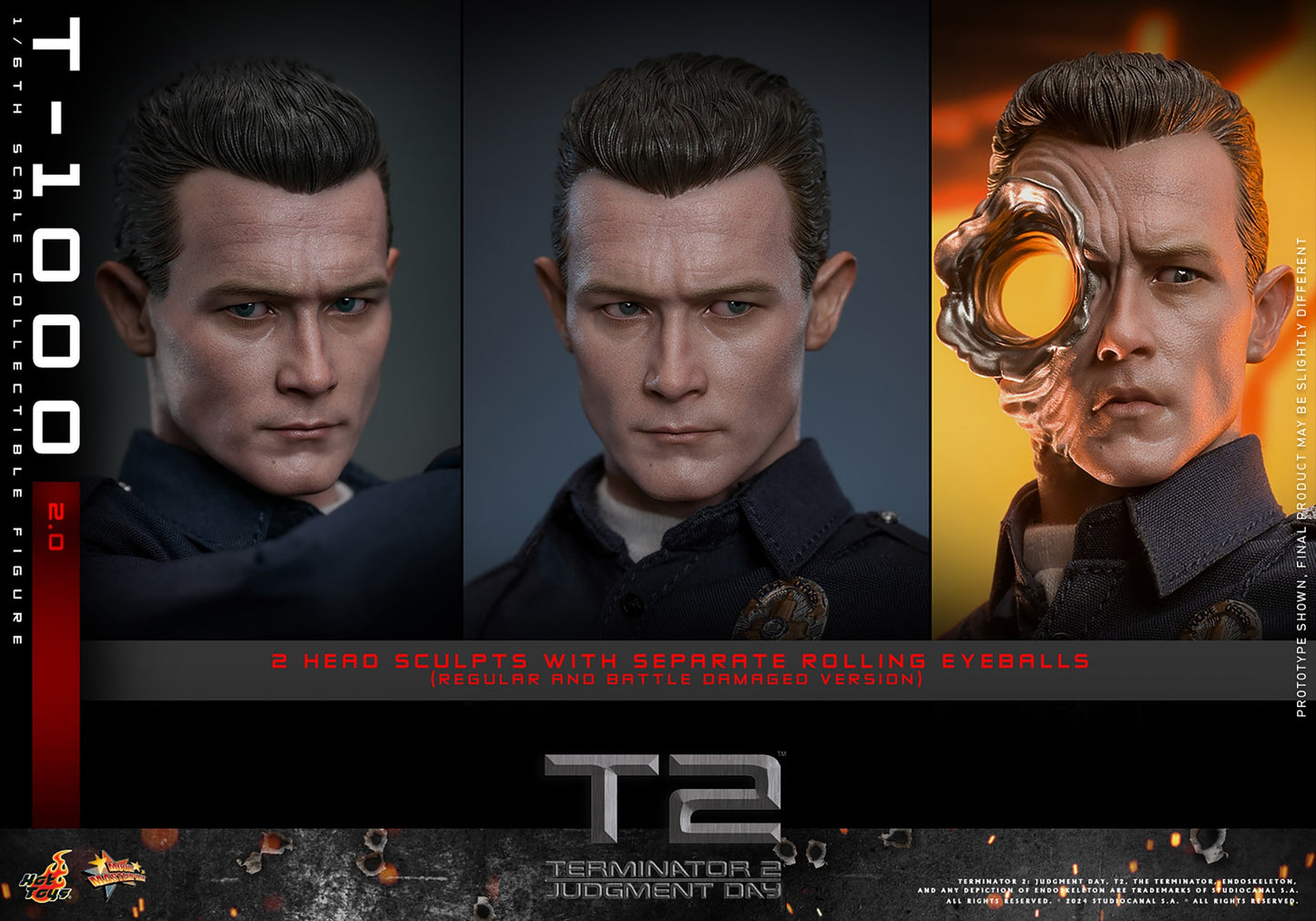 Hot Toys - T-1000 (2.0) - Terminator 2 - MMS774 - 1:6 Scale Action Figure