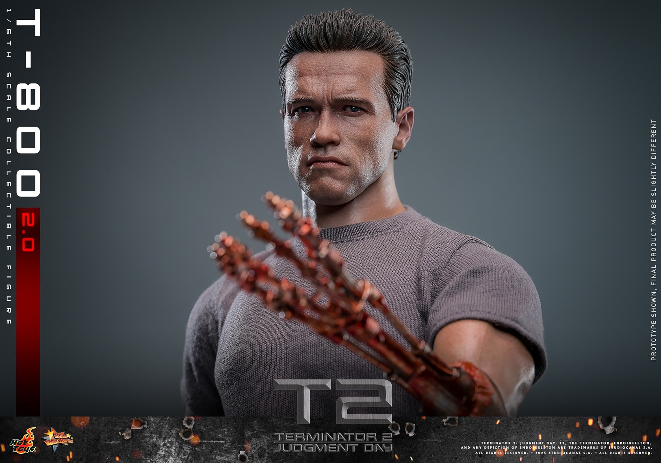 Hot Toys T-800 2.0 MMS795 Terminator 2 Judgment Day 1/6 Scale