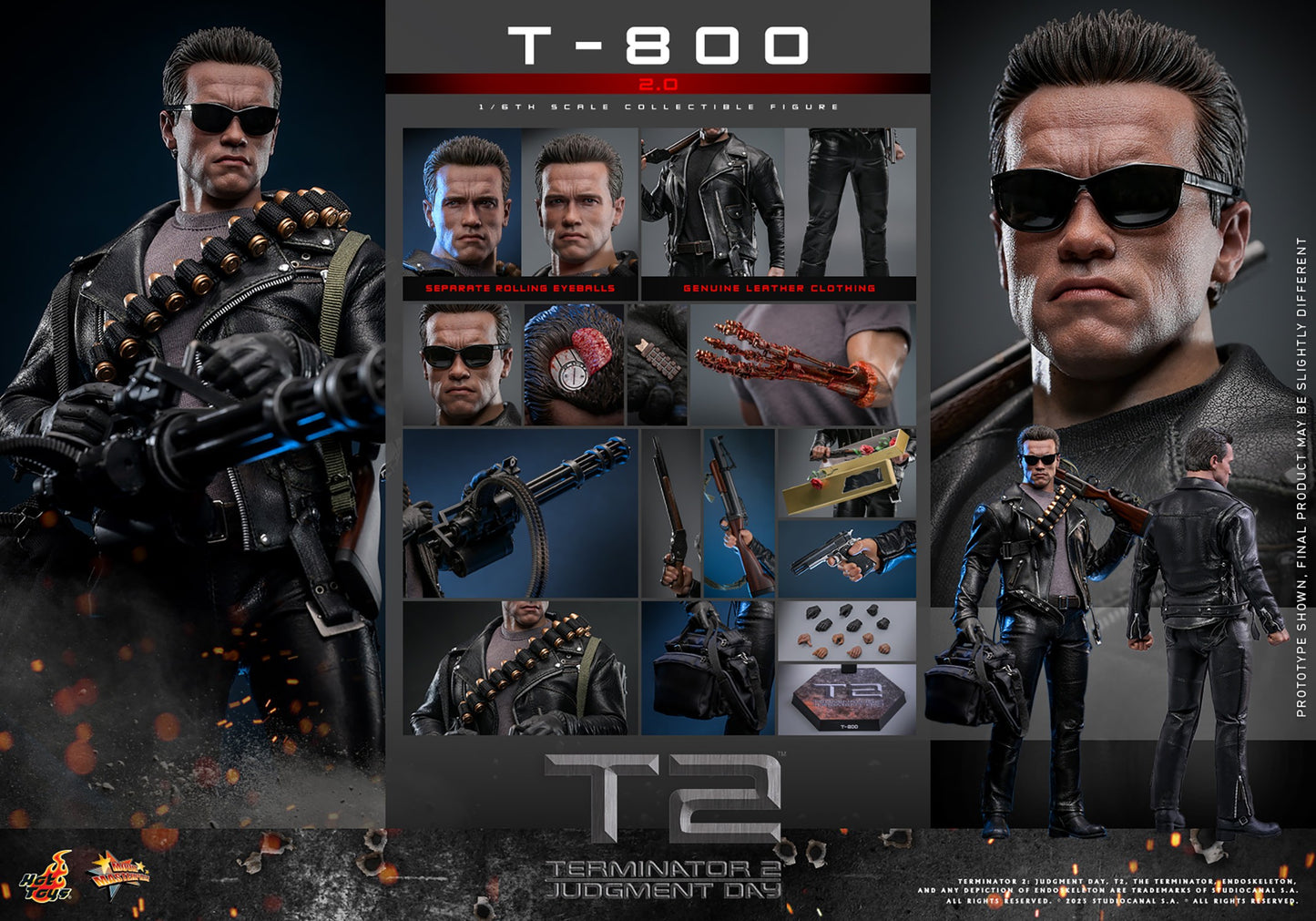 Hot Toys - T-800 2.0 - MMS795 - 1:6 Scale - Terminator 2 - Action Figure