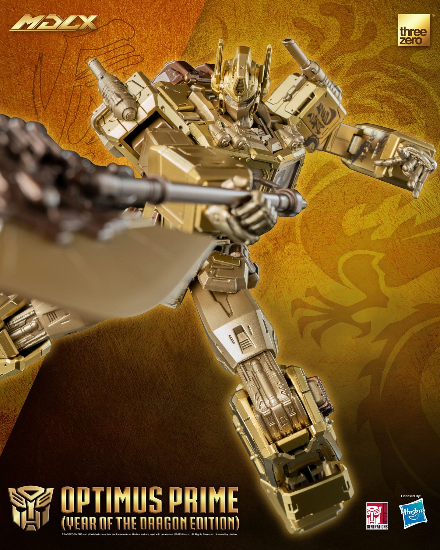 Threezero Transformers MDLX Action Figure Optimus Prime (Year of the Dragon Edition) 18 cm