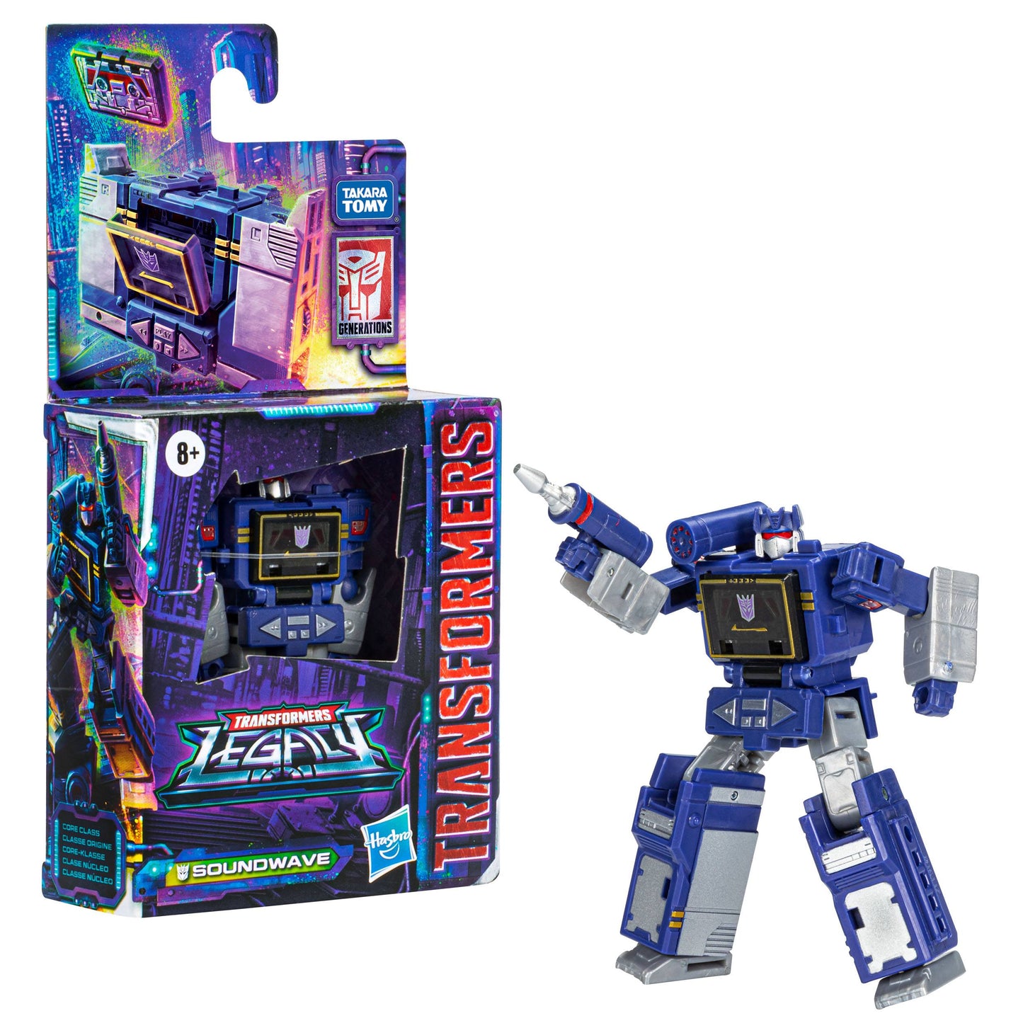 Transformers Legacy Soundwave with Tape Core Class Figure 3.5" Figure 9cm