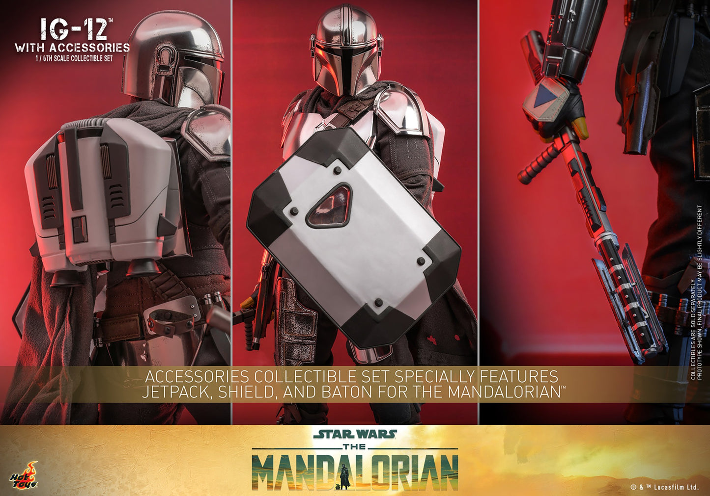 Hot Toys - IG-12 - Imperial Armored Commando’s shield - Star Wars - TMS105 Special Edition- The Mandalorian - 1:6 Loose Parts