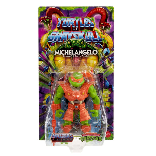 MOTU x TMNT: Turtles of Grayskull Michelangelo (Party Dude) Snake Armour Action Figure